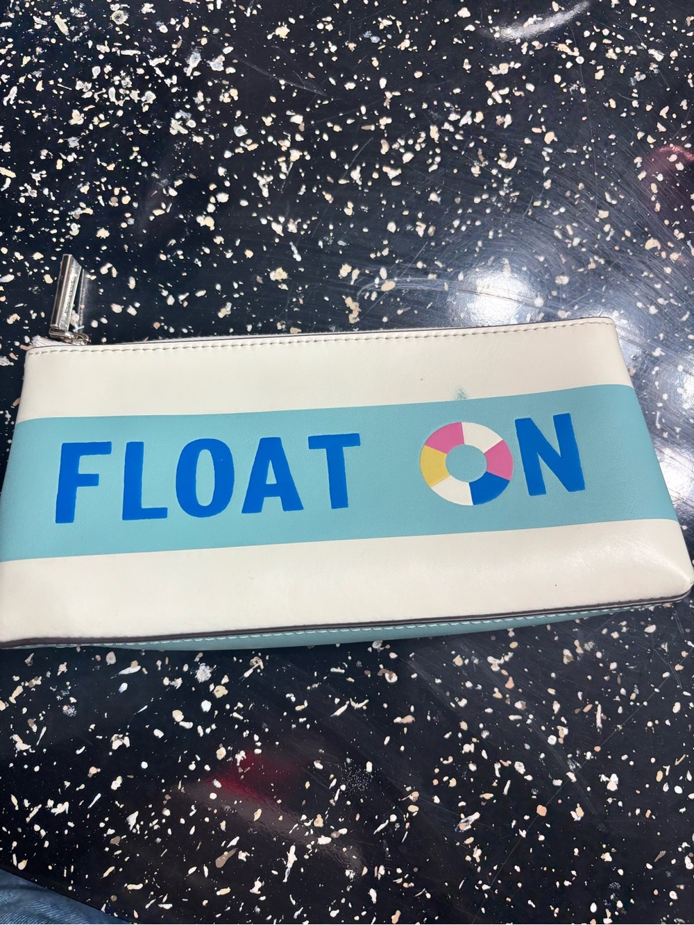 Kate Spade Float On Blue & White Zip Pouch